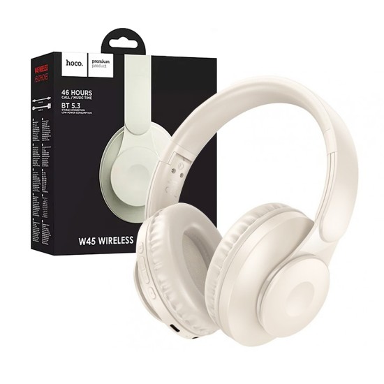 Hoco Wireless Headphones W45 Enjoy Milky White